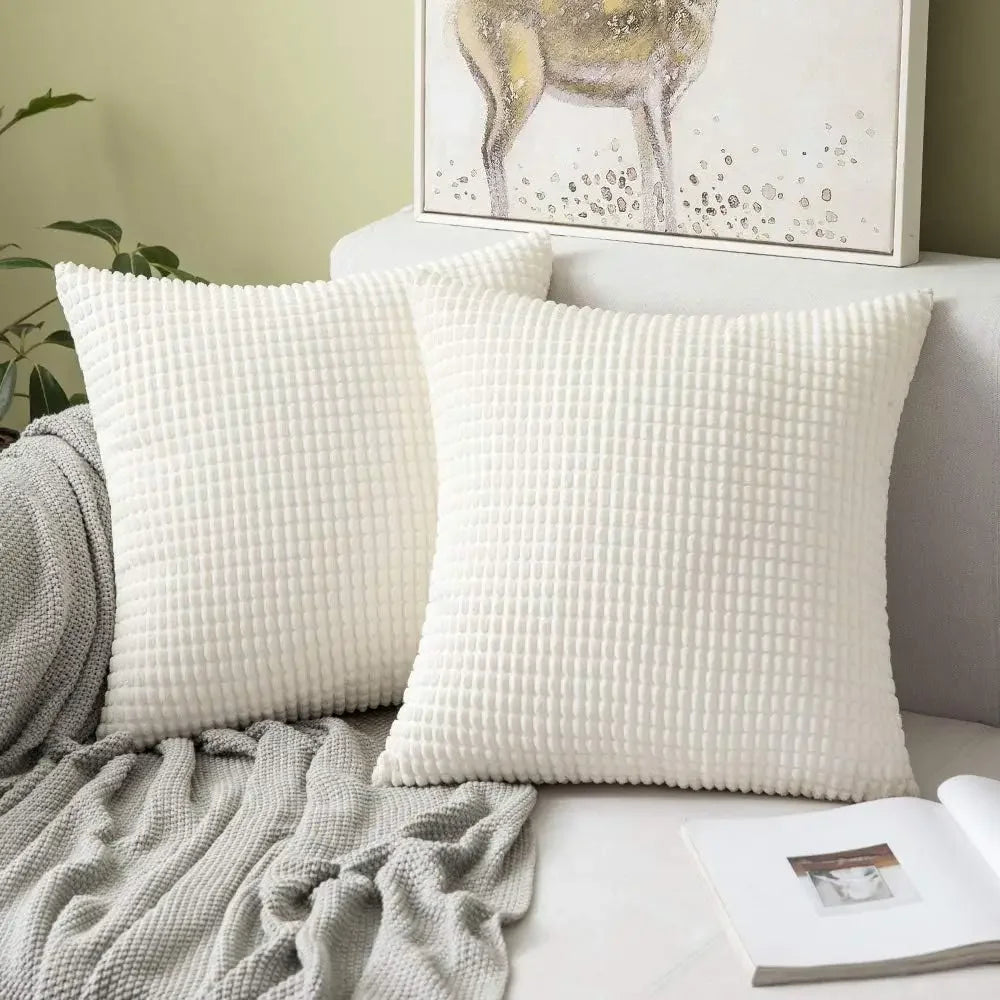 Christmas Red Corduroy Pillow Cover — styling detail