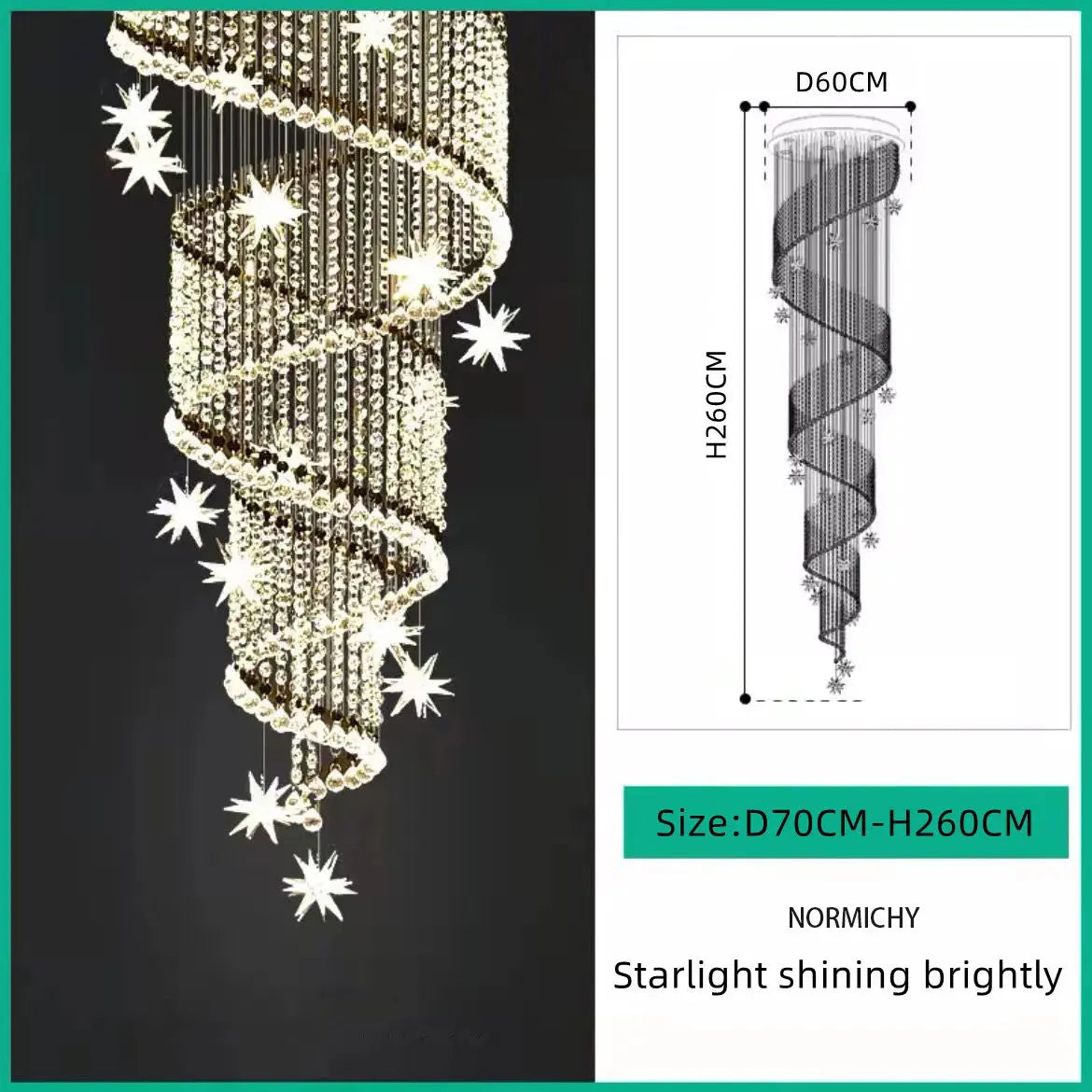 Natural light setting on a duplex spiral crystal chandelier