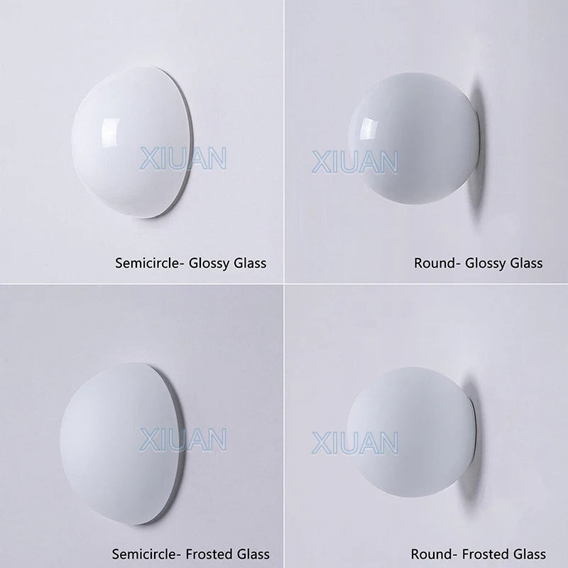 French Bauhaus Glass Ball Wall Sconce