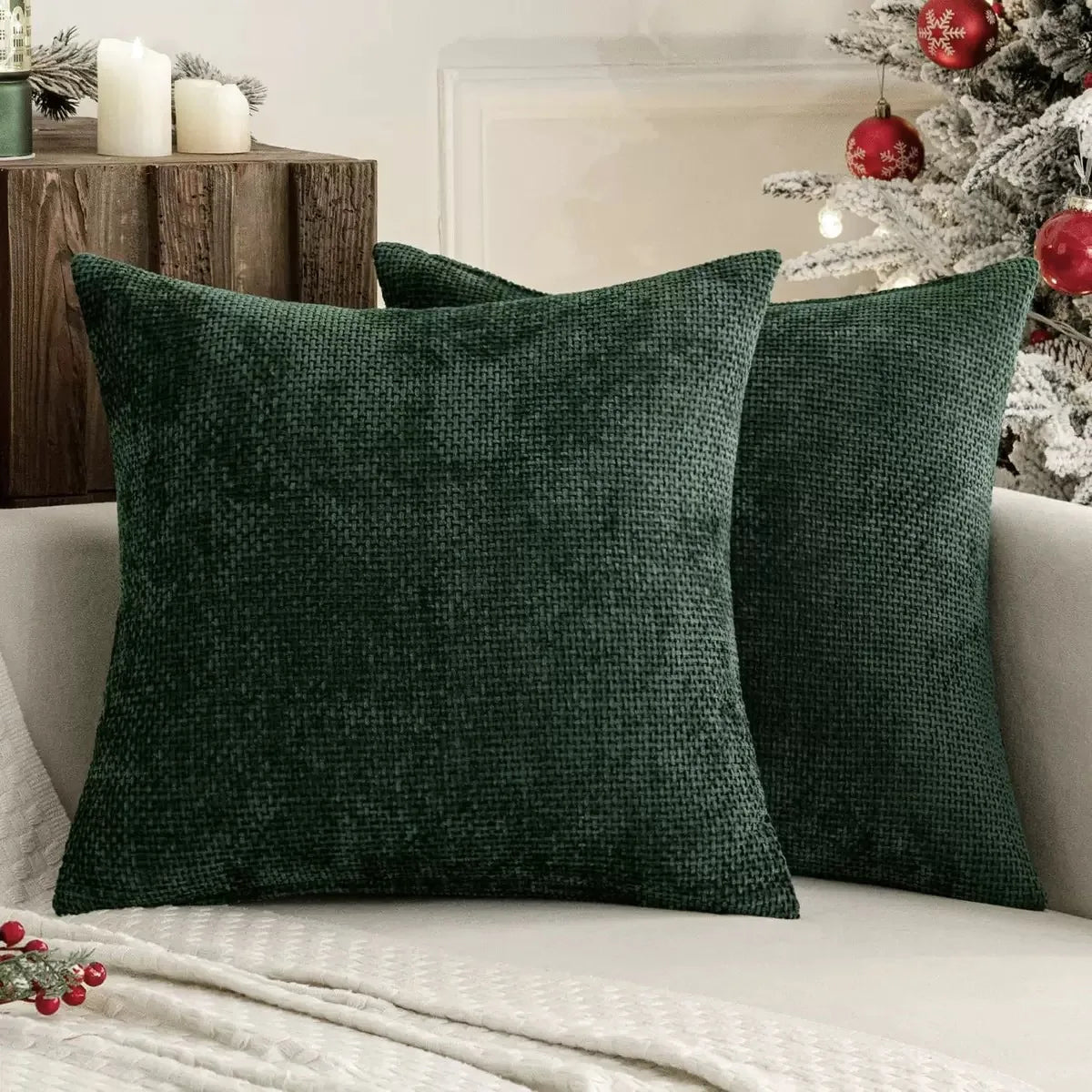 Cross-Stitch Chenille Pillow Cover