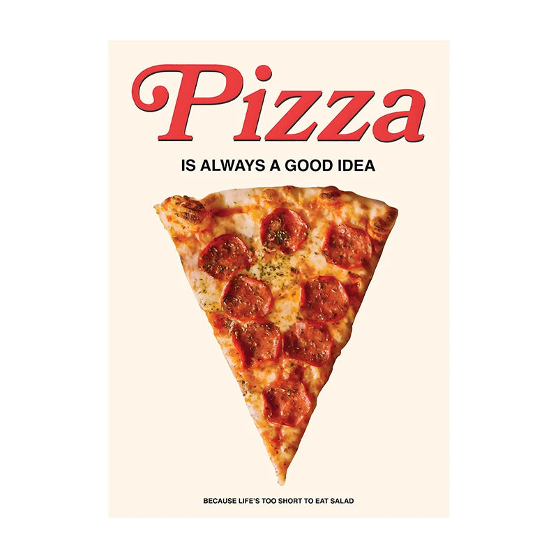 Trendy Kitchen Pizza Sushi Minimalist Canvas Wall Art