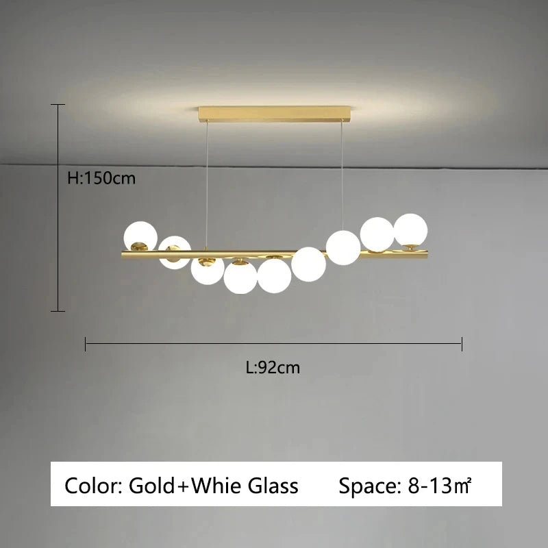 Glass bubble chandelier running on 90 to 260V with touch on and off switching