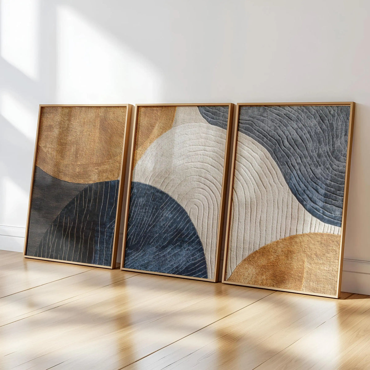 Japandi Nature Abstract Triptych 3-Piece Canvas Set