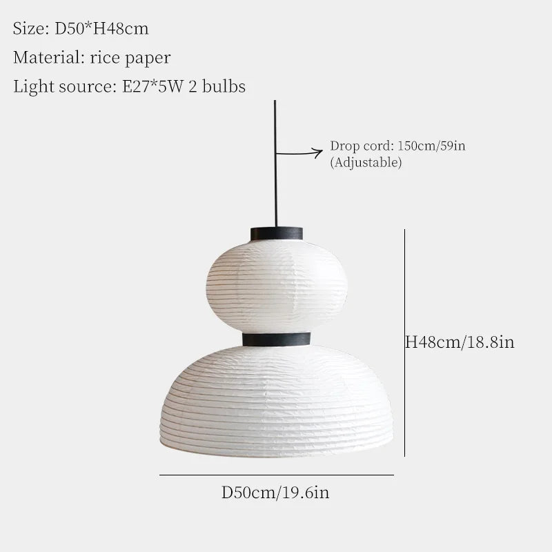 Wabi sabi chandelier shade in the 19.7 in diameter, non dimmable paper shade