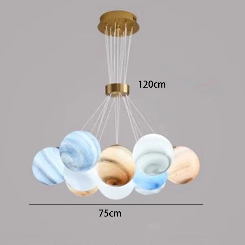 Acrylic cluster chandelier with cold white light for a living room