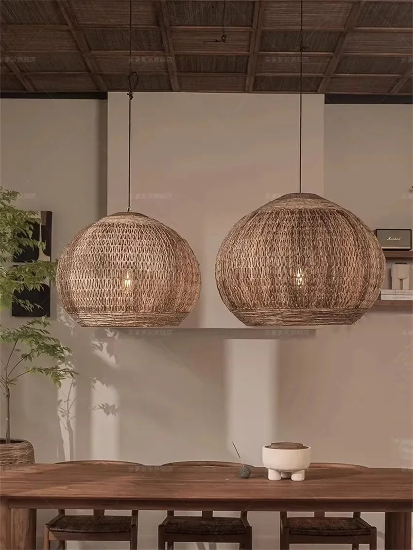Wabi Sabi Rattan Pendant Light