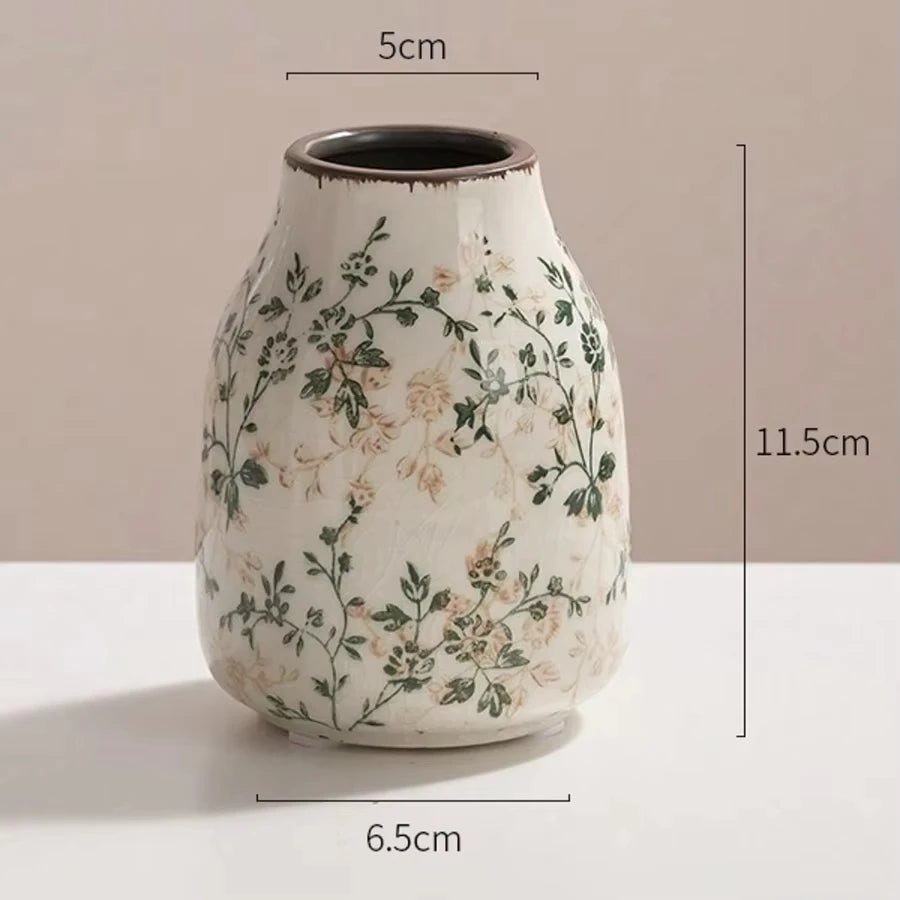 Crackle ceramic flower vase in multiple sizes for table décor