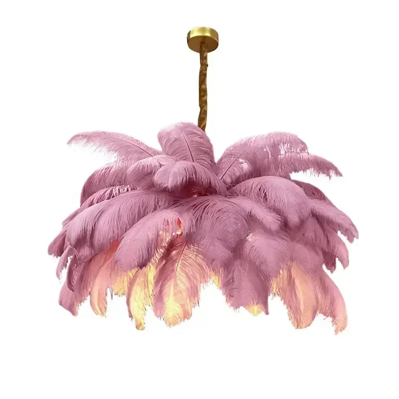 Nordic feather chandelier at 39.4 in across with a single LED source