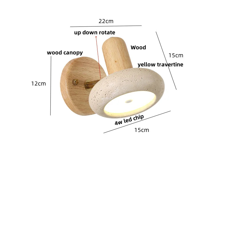 Vintage Travertine Pull Chain Wall Sconce