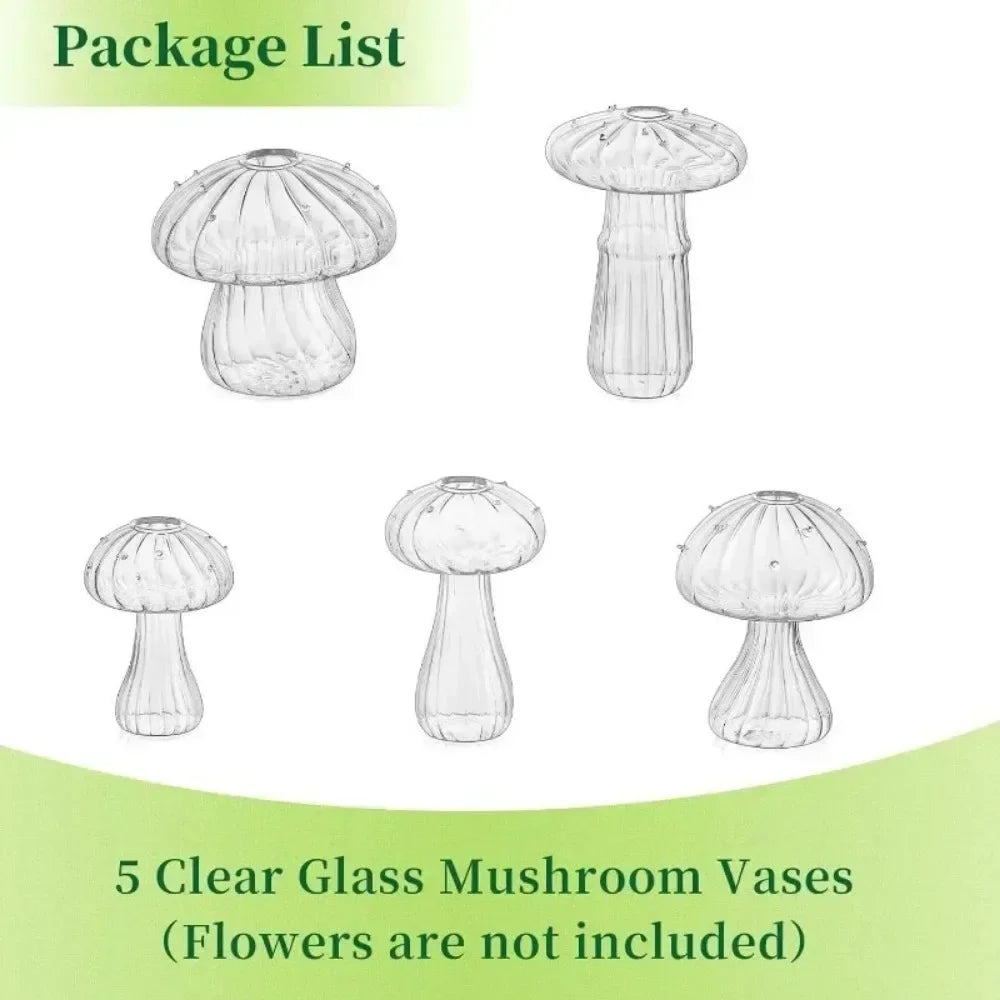 Mushroom glass propagation vase shown from above revealing ribbed opening