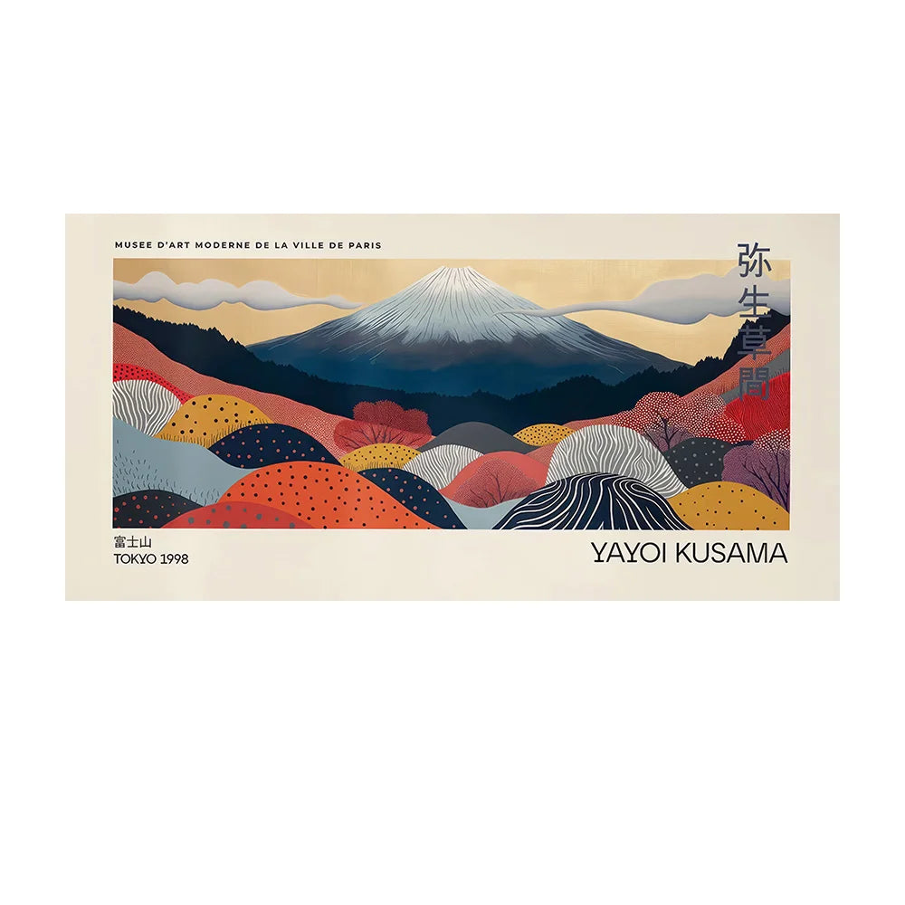 Yayoi Kusama inspired polka dot canvas wall art — home office display