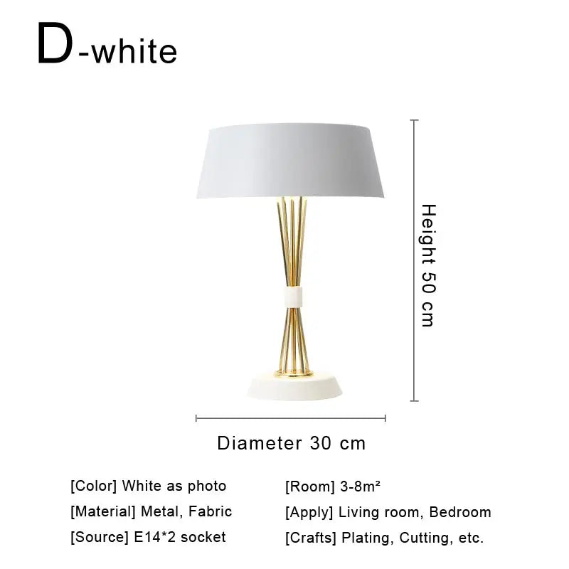 Nordic fabric bedside lamp switched off showing clean minimal design