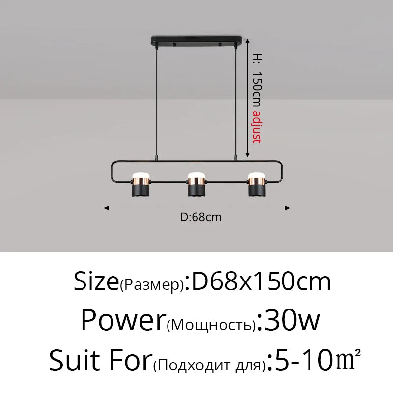 Adjustable spotlight chandelier with cool white light output