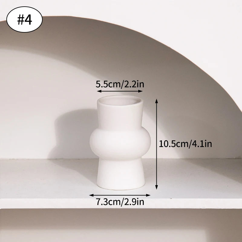 White ceramic vase modern living room home decoration accent