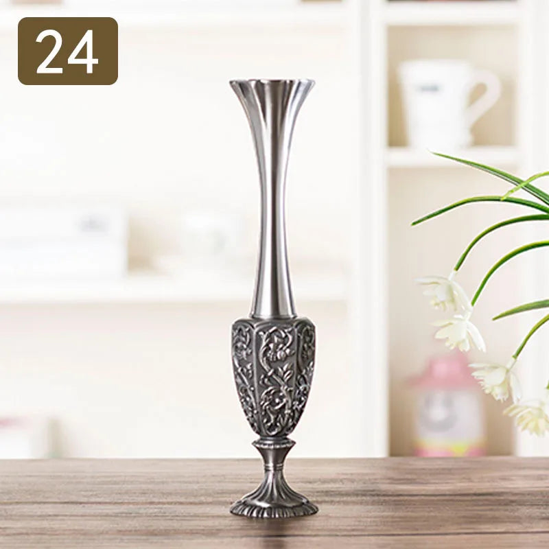 Nordic Geometric Electroplated Metal Vase Décor | Aurelia