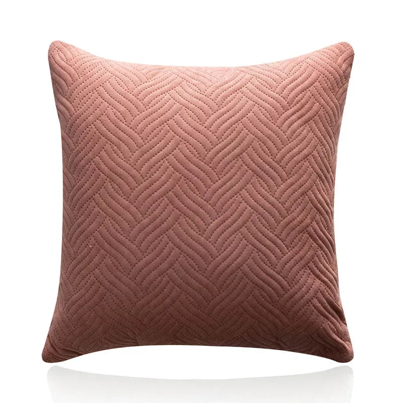 Quilted Velvet Throw Pillow Cover