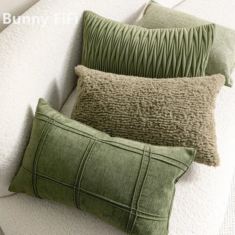 Nordic Green Luxury Pillow Cover