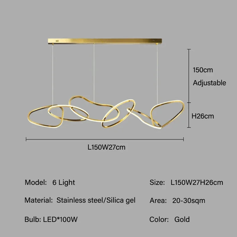 Metal shade circle chandelier with dimmable LED and brushed finish
