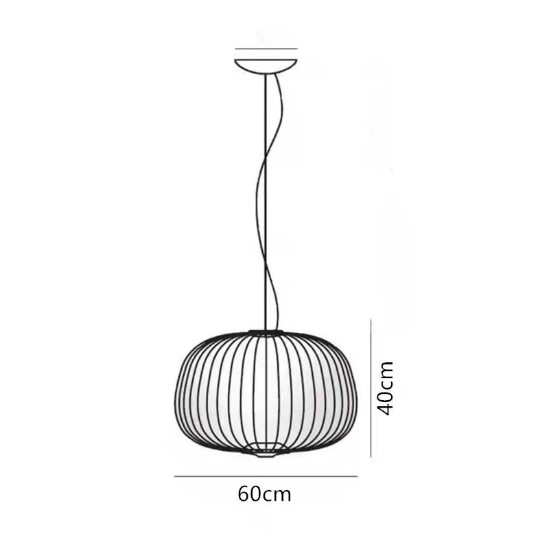 Yellow birdcage chandelier style B at 35 centimetres diameter