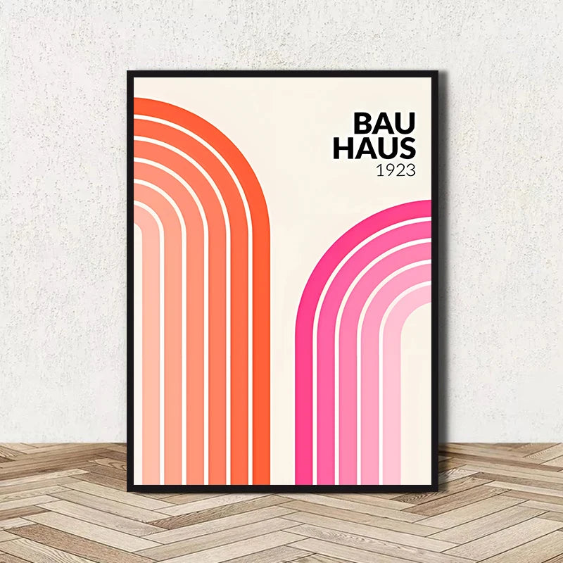 Abstract Bauhaus Geometric Line Art Canvas Wall Art