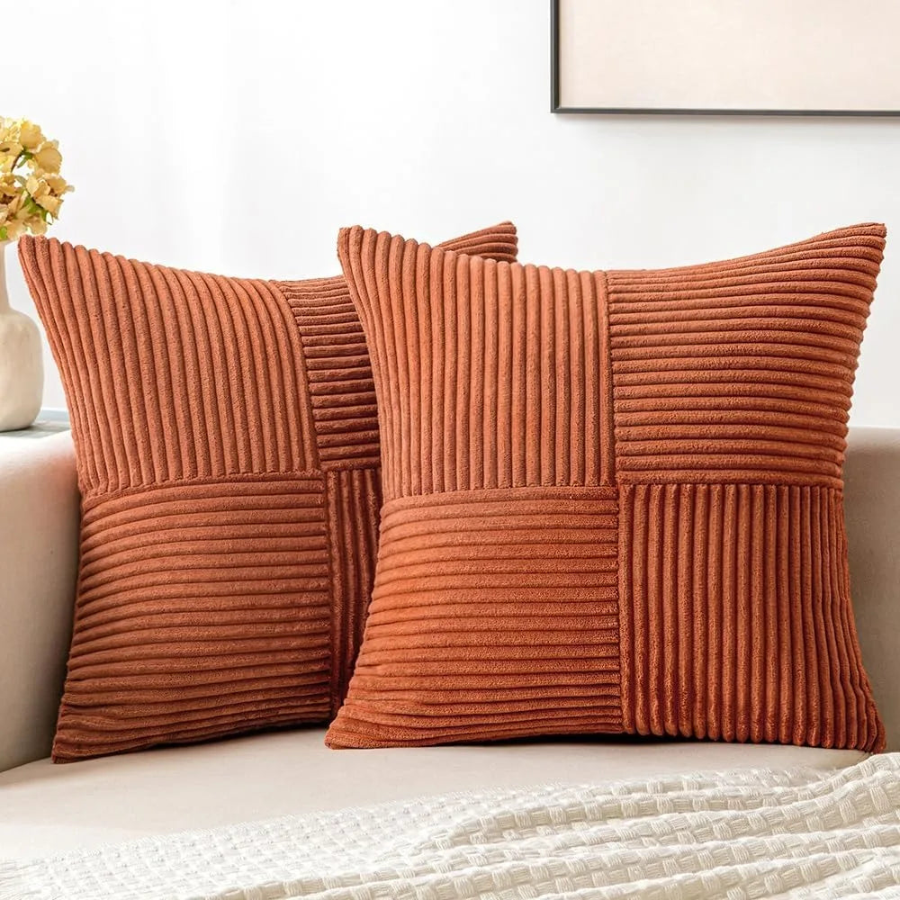 Boho Patchwork Corduroy Pillow Cover