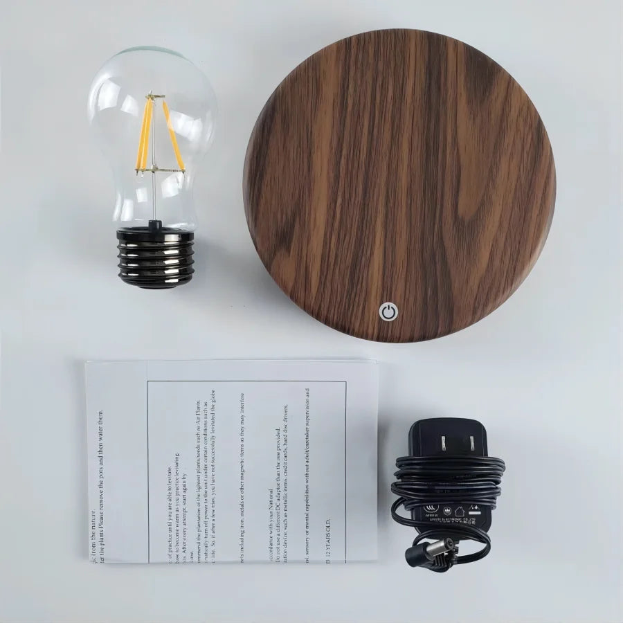 Magnetic levitation lamp base LED uplight ring close-up structural detail
