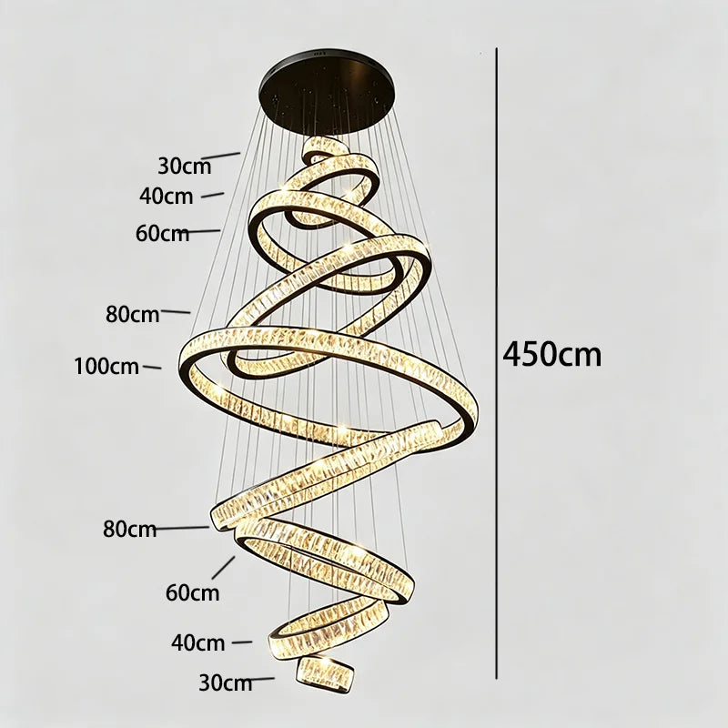 Remote dimming crystal chandelier shifting its color temperature