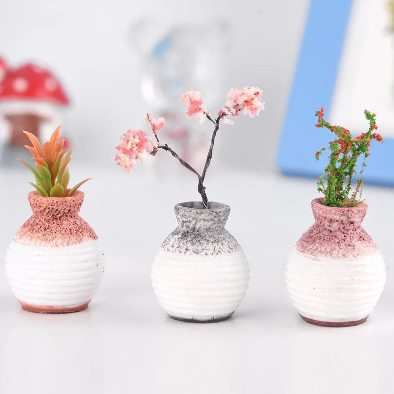 Resin mini vase garden ornament DIY micro landscape desk décor