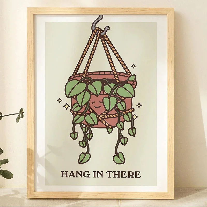 Green Botanical Houseplant Canvas Wall Art