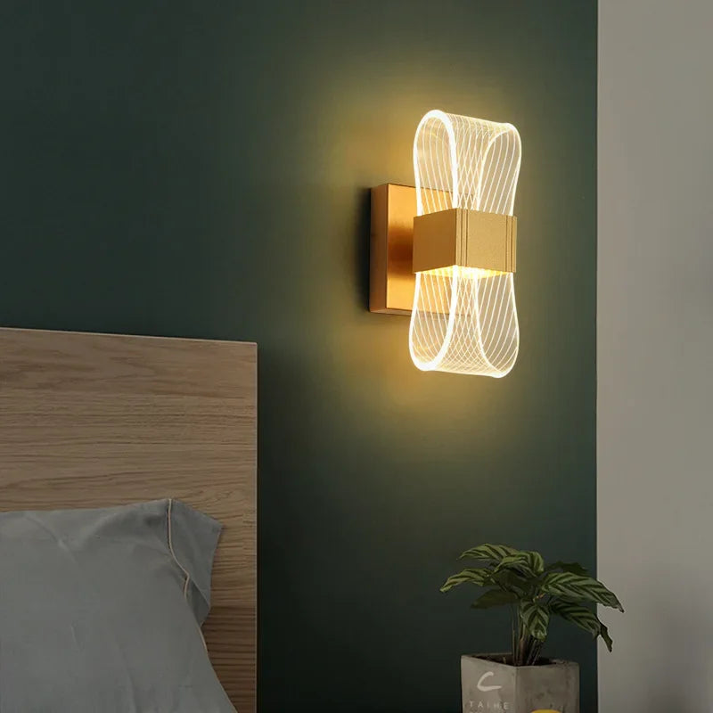 aluminum wall sconce, close-up of shade and hardware detail