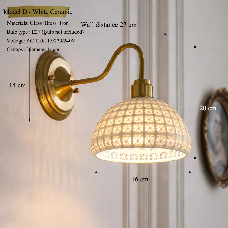 Nordic Brass Glass Switch Wall Sconce
