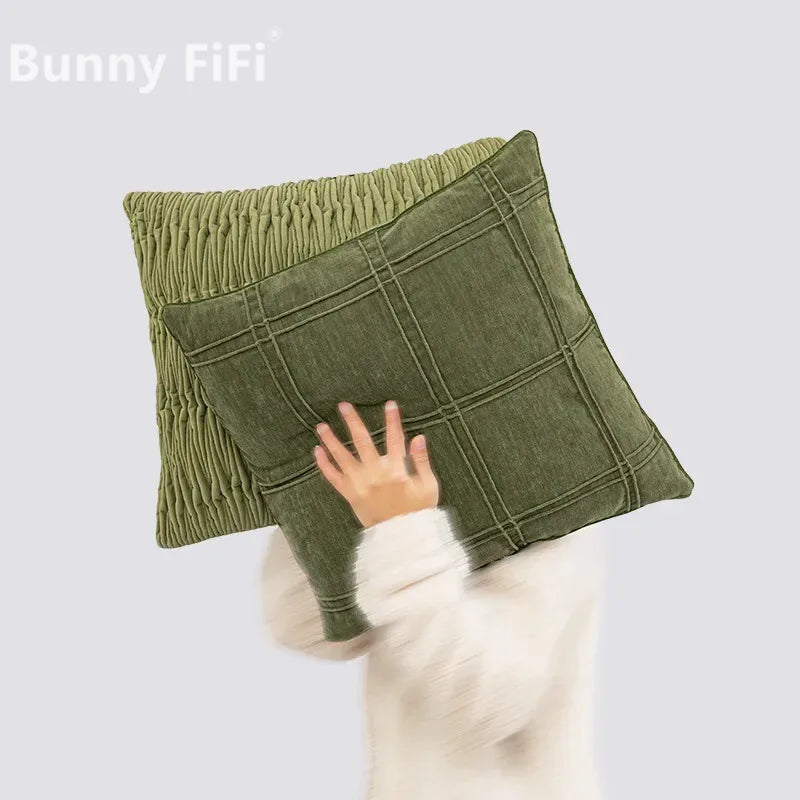 Nordic Green Luxury Pillow Cover — detail