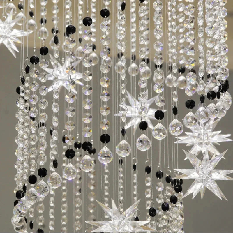 Silver lamp holder spiral chandelier with GU10 LED bulbs included