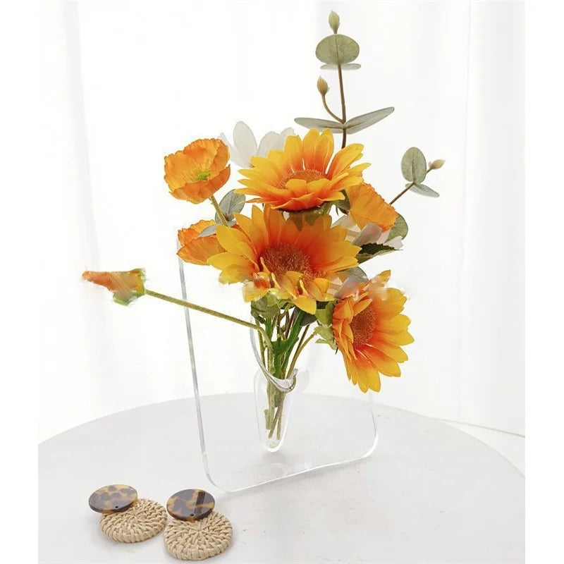Photo frame acrylic hydroponic vase for entryway living room