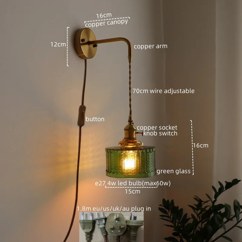 Green Copper LED Wall Sconce