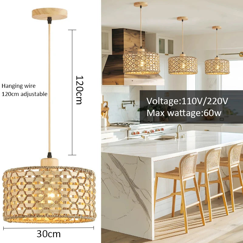 Wicker Basket Pendant Light
