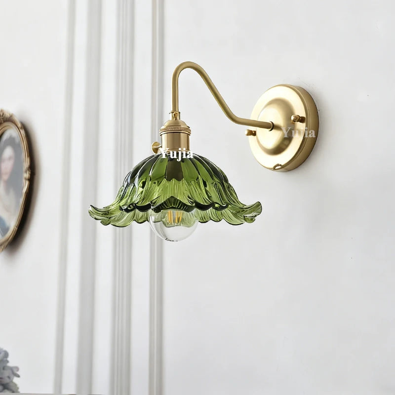 Nordic Brass Glass Switch Wall Sconce