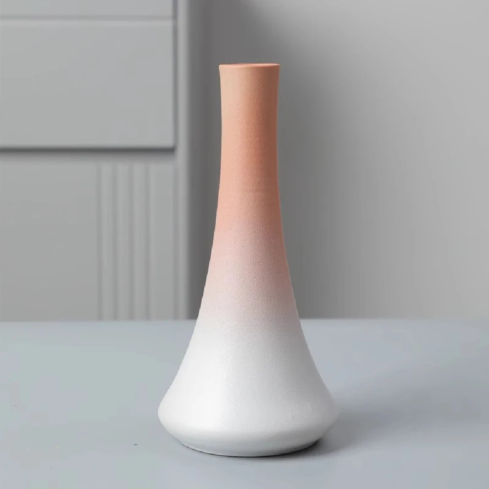 Matte black ceramic bud vase in organic D form from wabi-sabi vase collection