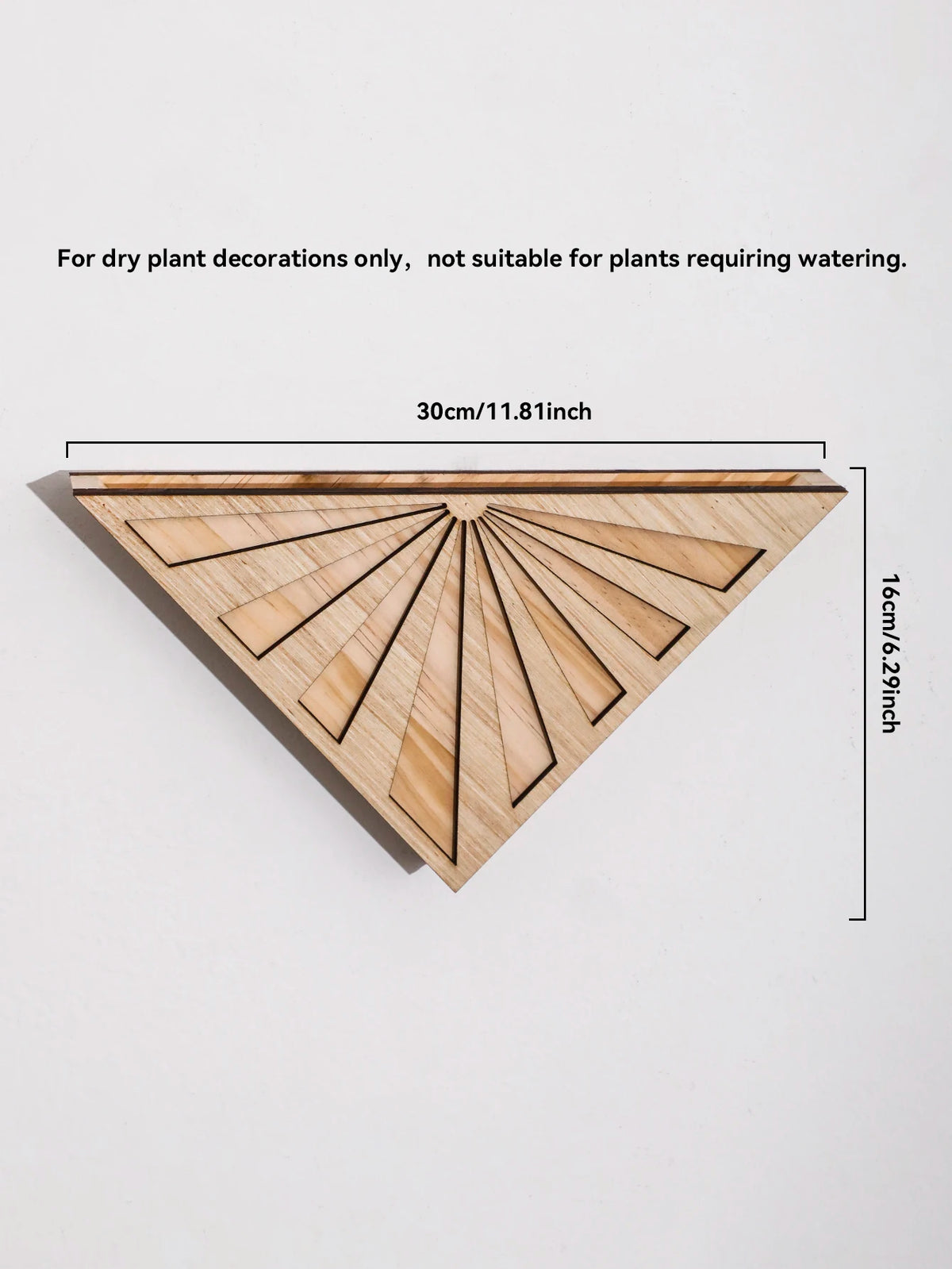 Two triangle wooden wall planters side by side showing scale comparison