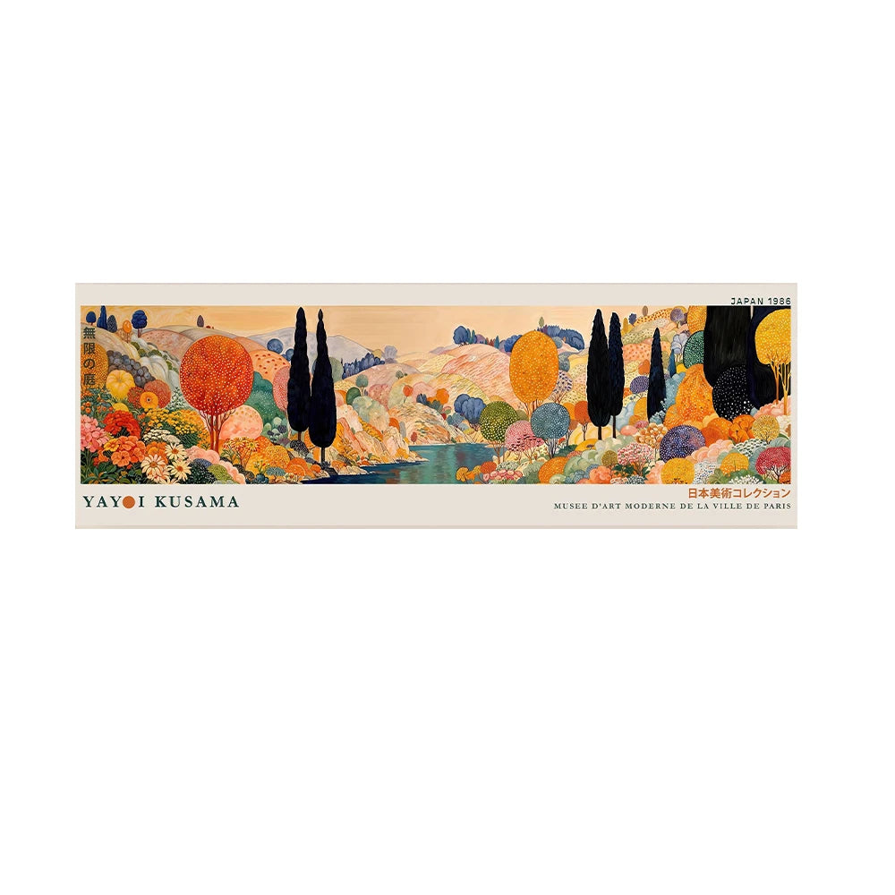 Yayoi Kusama Floral Landscape Tall Canvas Wall Art