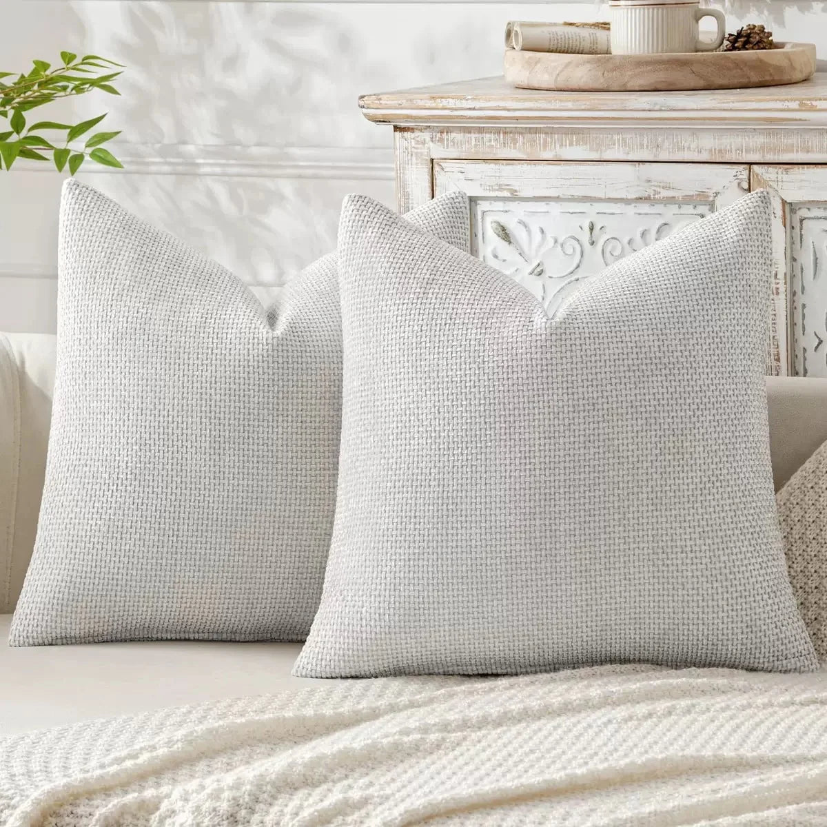 Cross-Stitch Chenille Pillow Cover