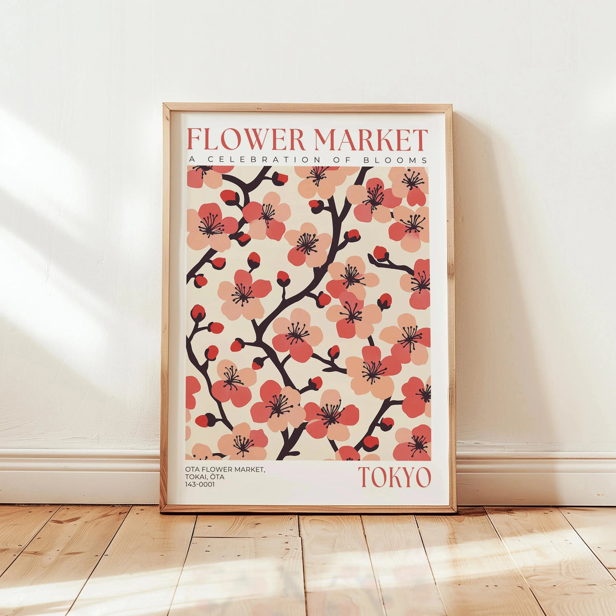 Nordic Floral Market Abstract Canvas Wall Art