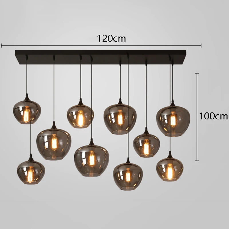 Glass Ring Multi Head Chandelier