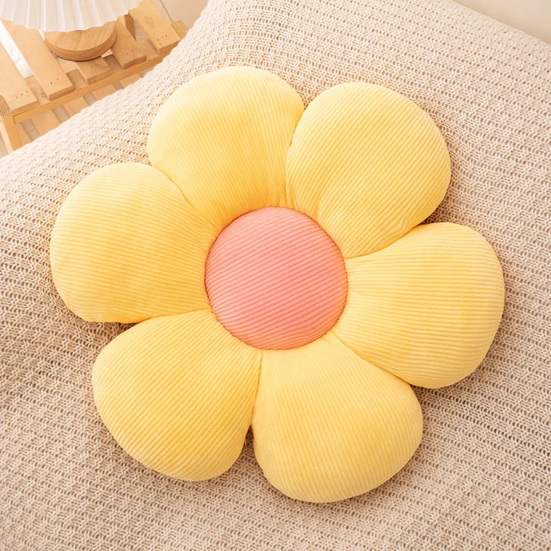 Sunflower Plush Decorative Pillow — styling detail