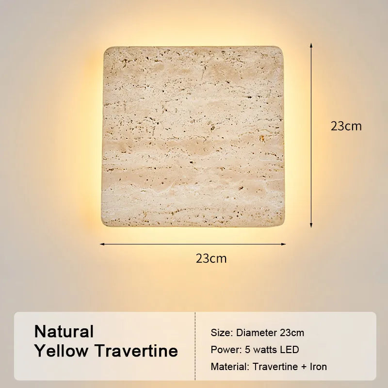 LED Travertine Stone Wall Sconce