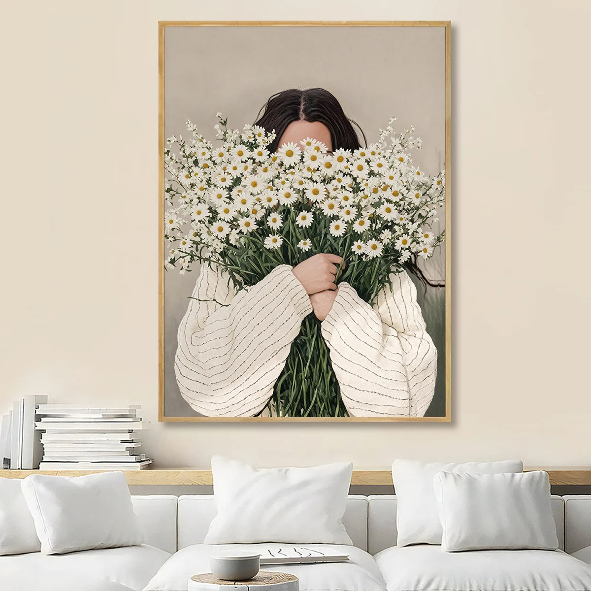 Japandi Abstract Female Portrait Canvas Wall Art