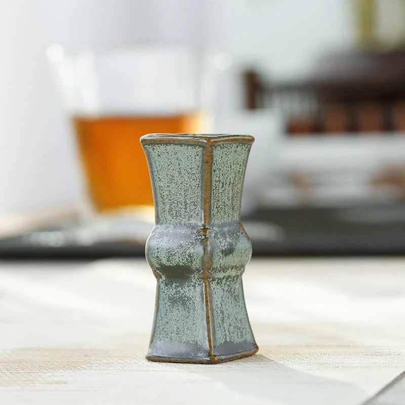 Green Retro Ceramic Miniature Vase