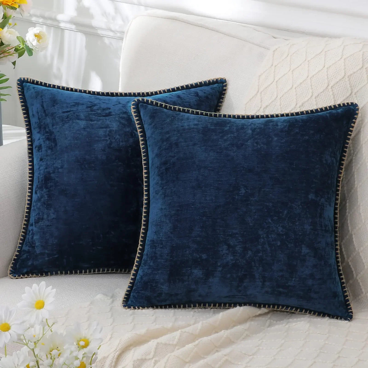 Solid Chenille Throw Pillow Cover