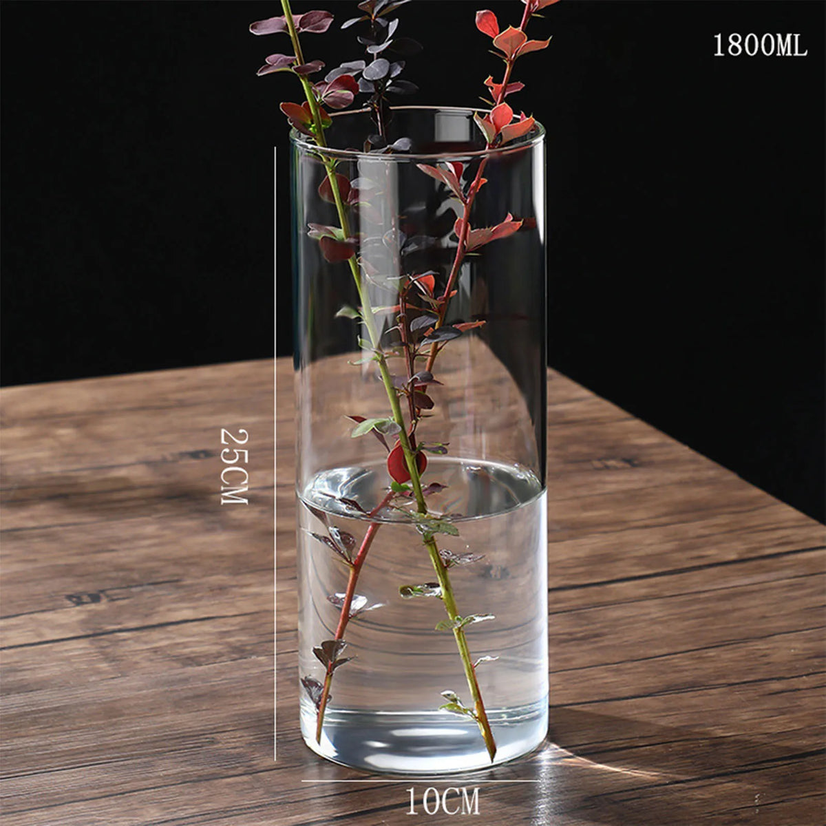 Glass Cylinder Hydroponic Desktop Vase