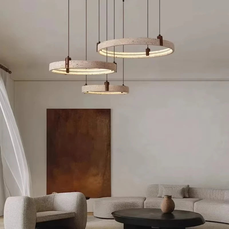 Travertine Ring LED Pendant Light